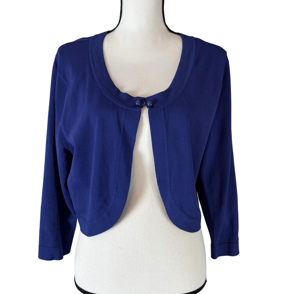 Jessica Howard Woman Cropped Cardigan 16W Blue Cute Classic y2k Cover‎